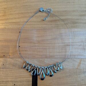 Lia Sophia Elegant Silver Teardrop Necklace